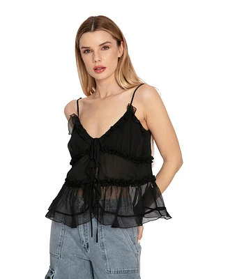Belle & Bloom Women's Heart Of Glass Chiffon Cami