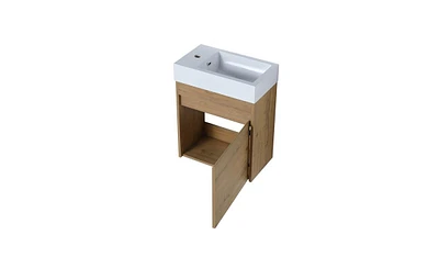 Slickblue 18'' Floating Wall-Mounted Bathroom Vanity for Compact and Contemporary Design