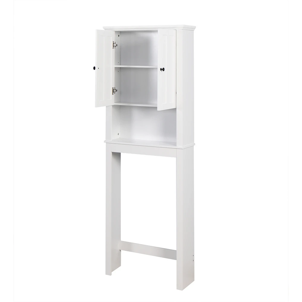 Slickblue Wooden Bathroom Storage Cabinet – Over-the-Toilet Space Saver with Adjustable Shelf