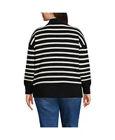 Lands' End Plus Drifter Quarter Zip Pullover Sweater