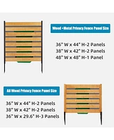 42in x 38in Wood Outdoor Privacy Screen Privacy Wall, Pool Equipment Enclosure, Trash Can Enclosures, Air Conditioner Fence with Metal Stakes (2-Panel
