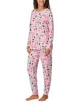 Cuddl Duds Women's 2-Pc. Printed Jogger Pajamas Set