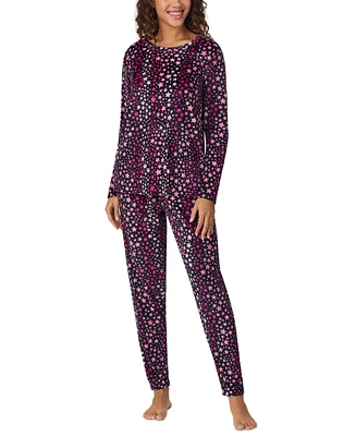 Cuddl Duds Women's Printed Velour Jogger Pajama Set