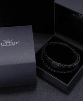 Rhona Sutton Black Axis Beaded Leather Bracelet