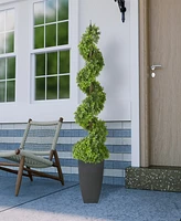 Puleo 5' Topiary Spiral Boxwood Artificial Tree