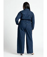 Eloquii Women's Denim Jumpsuit