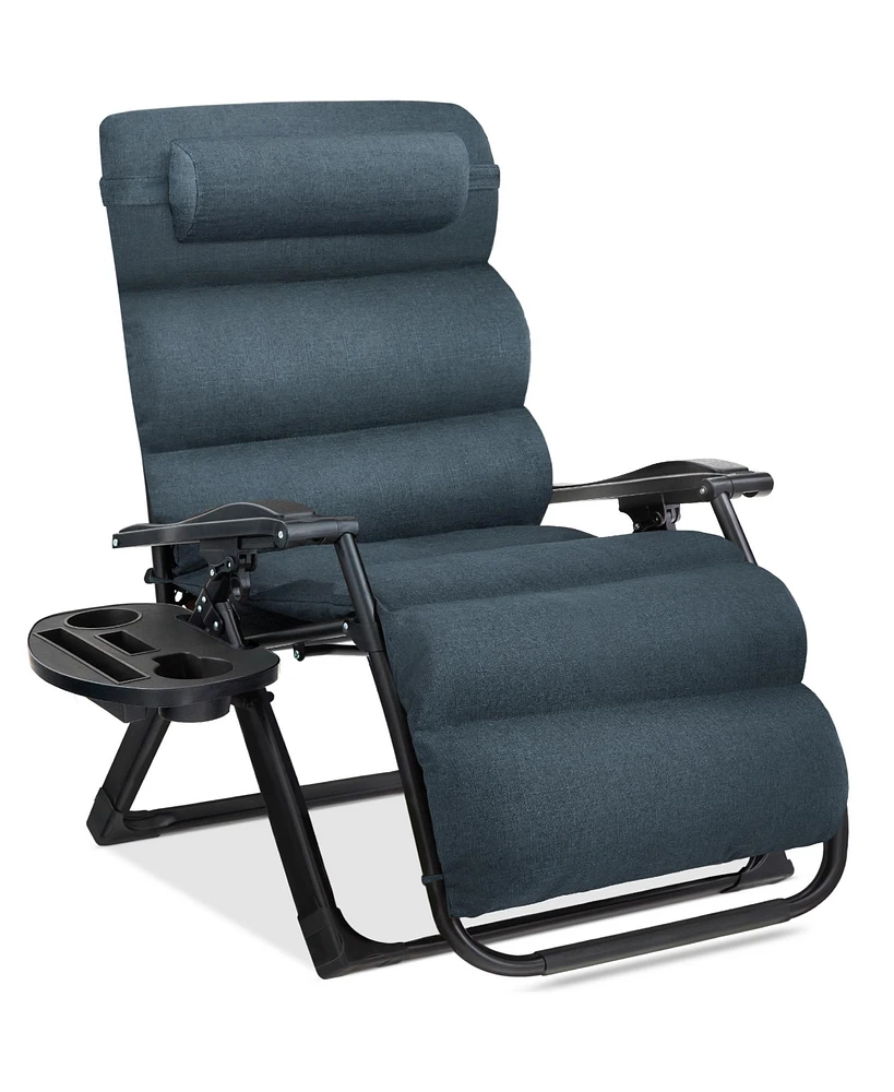 Best Choice Products Oversized Zero Gravity Chair, Folding Recliner w/ Removable Cushion, Side Tray