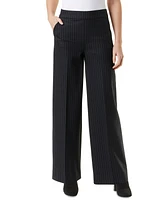 Gloria Vanderbilt Women's Wide-Leg Striped Pull-On Pants - Black