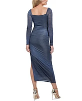 Guess Women's Long-Sleeve Sweetheart-Neck Maxi Dress