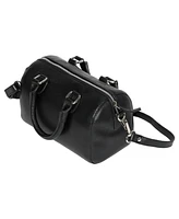 Ladies Leather Barrel Bag with Adjustable Strap