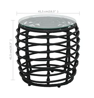 vidaXL 3 Piece Bistro Set Poly Rattan Black
