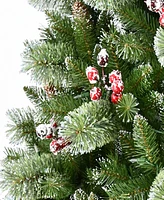 Puleo 9' Pre-lit Snowy Norway Spruce Adorned Artificial Tree