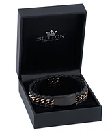 Rhona Sutton Black Rose Gold Chain Stainless Steel Bracelet