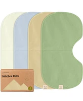 KeaBabies Kids 4pk Hallo Baby Burp Cloths, Organic Cotton Cloth for Girls, Boys, Soft & Absorbent Burping Cloths