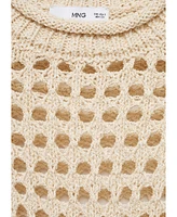 Mango Women's Openwork Short-Sleeved Sweater