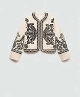 Mango Women's Cotton Embroidered Jacket