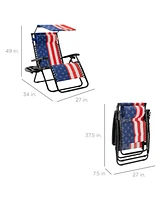 Best Choice Products Folding Zero Gravity Recliner Patio Lounge Chair w/ Canopy Shade, Headrest