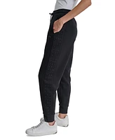 Dkny Sport Women's Rhinestone Embellished Fleece Jogger Sweatpants