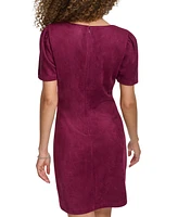 kensie Women's Short-Sleeve V-Neck Sheath Dress