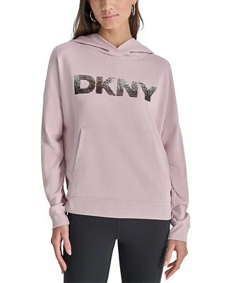 Dkny Sport Women's Sequin Pullover Fleece Hoodie