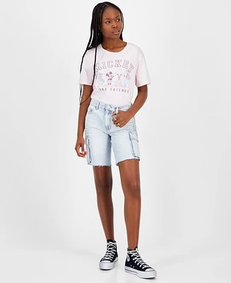 Indigo Rein Juniors' Cotton Cargo Denim Jorts