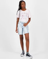 Indigo Rein Juniors' Cotton Cargo Denim Jorts