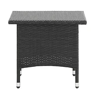 vidaXL Tea Table Black 19.7"x19.7"x18.5" Poly Rattan