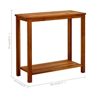 vidaXL Patio Console Table 31.5"x13.8"x29.5" Solid Acacia Wood