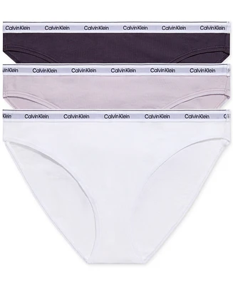 Calvin Klein Women's 3-Pk. Modern Logo Low-Rise Bikini Underwear QD5207