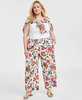 Jm Collection Plus High-Rise Wide-Leg Pants, Exclusively at Macy's