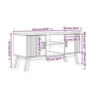 vidaXL Tv Stand Olden Brown 44.9"x16.9"x22.4" Solid Wood Pine