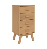 vidaXL Bedside Cabinet Olden Brown Solid Wood Pine