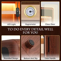 Jinjunye Cigar Humidors Cabinet for 200 Cigars, Cigar humdiidor Box with Digital Hygrometer, Spanish Cedar Lining 2 Shelves 1 Drawer Cabinet Humidor f
