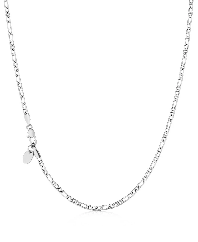 Rhona Sutton Silver Stainless Steel 3MM Figaro Chain Necklace