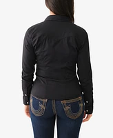 True Religion Women's Contour Western Poplin Shirt