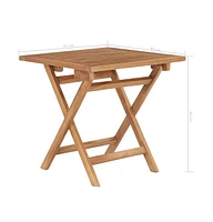 vidaXL Folding Patio Table 17.7"x17.7"x17.7" Solid Teak Wood