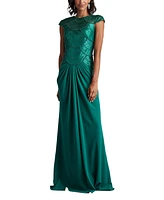 Tadashi Shoji Women's Coralia Beaded Crepe Gown