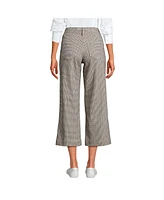 Lands' End Petite Printed Twill High Rise 5 Pocket Wide Leg Crop Pants