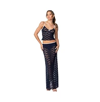 Edikted Women's Vara Sheer Lace Maxi Skirt