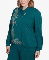 Alfred Dunner Plus Size French Quarter Paisley Embroidered Top