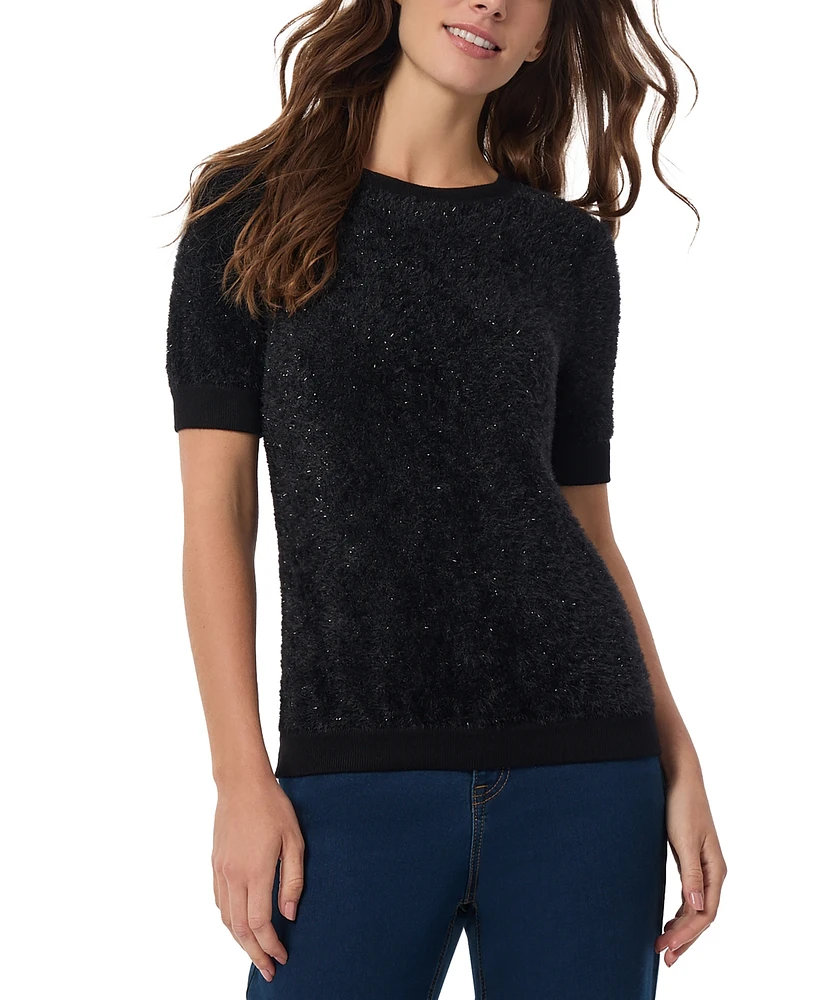 Jones New York Women's Eyelash Short-Sleeve Sweater