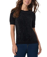 Jones New York Women's Eyelash Short-Sleeve Sweater