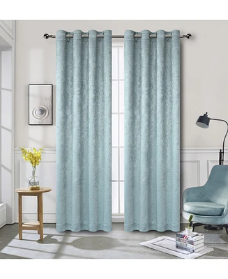 Kate Aurora Modern Art Contemporary 2 Pack Light Filtering Grommet Top Curtains - Spice