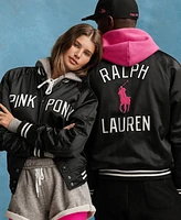 Polo Ralph Lauren Unisex Pink Pony Satin Baseball Jacket