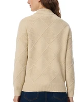Jones New York Women's Diamond-Stitch Mock-Neck Sweater