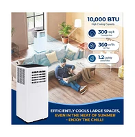 SereneLife Portable Air Conditioner, 10,000 Btu, Built-in Dehumidifier & Fan