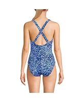 Lands' End Women's Petite Tugless X-Back One Piece Swimsuit