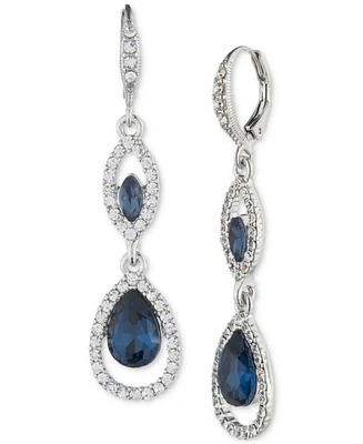 Givenchy Pave & Color Crystal Double Drop Earrings