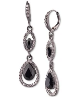 Givenchy Pave & Color Crystal Double Drop Earrings