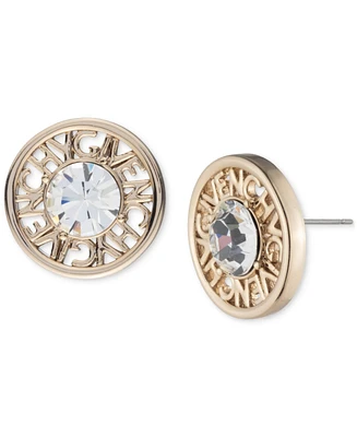 Givenchy Crystal Logo-Frame Coin Stud Earrings